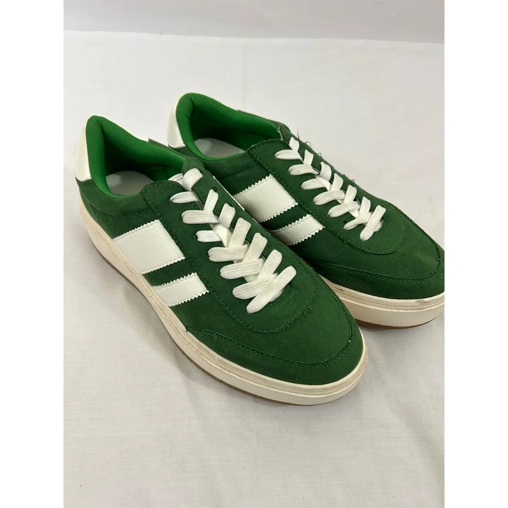 Madden Girl Navida Green White  Lace-Up Low-Top Platform Sneakers Sz 9.5